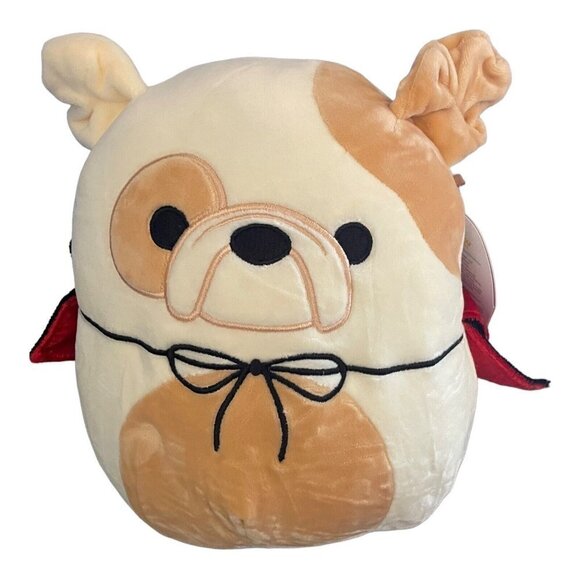 NWT SQUISHMALLOWS 8” Brock The Bulldog with Vampire Cape Halloween - Picture 1 of 4